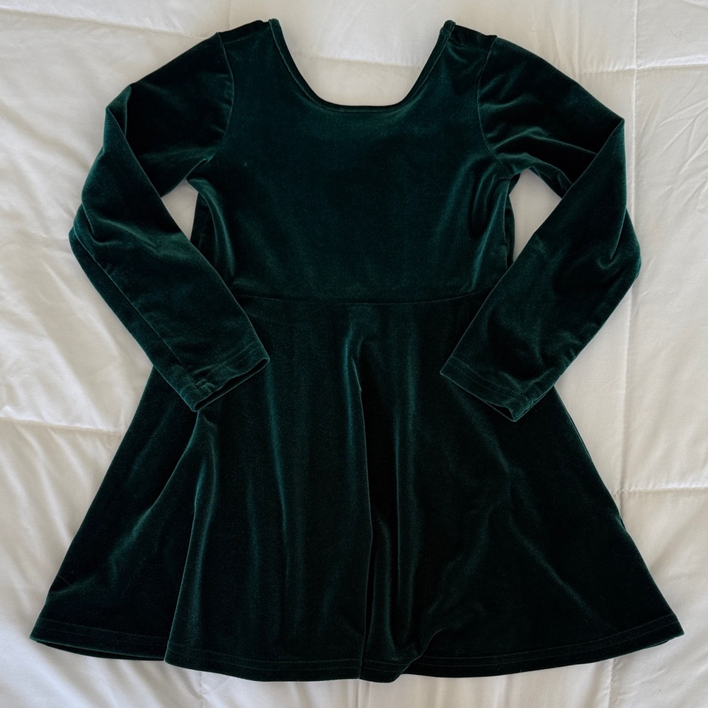 The Children's Place Deep Green Velvet Dress